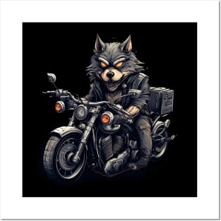 Fox Biker Retro Motorcycle Posters and Art